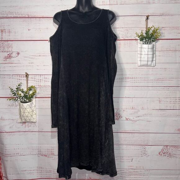 Abel Distressed Wash Thermal Knit Fit & Flare Dress | Women’s Medium - Picture 1 of 4